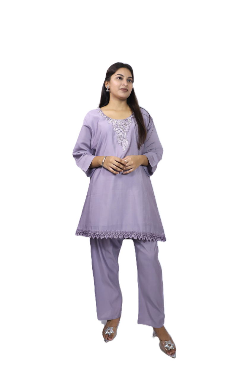 Roman Silk | Purple Co-ord Set