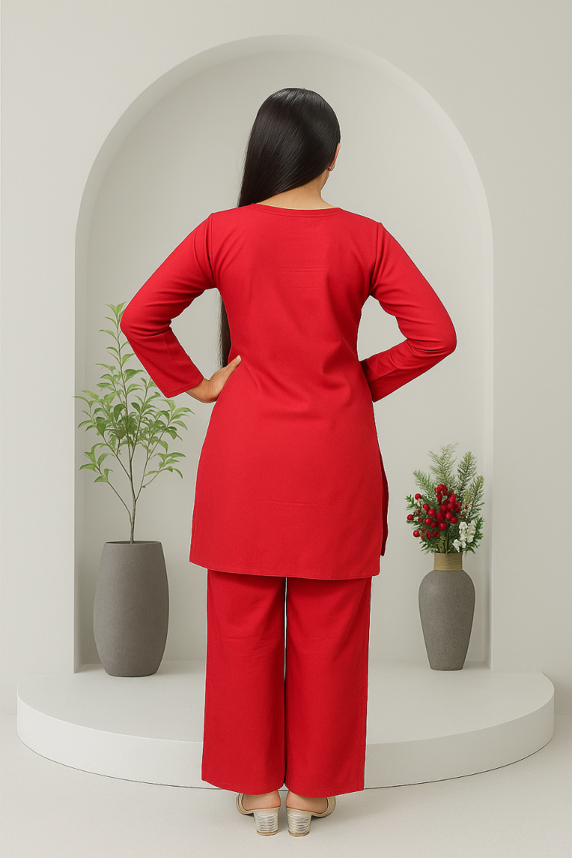 Vatican Thread Work | Maroon Co-ord Set