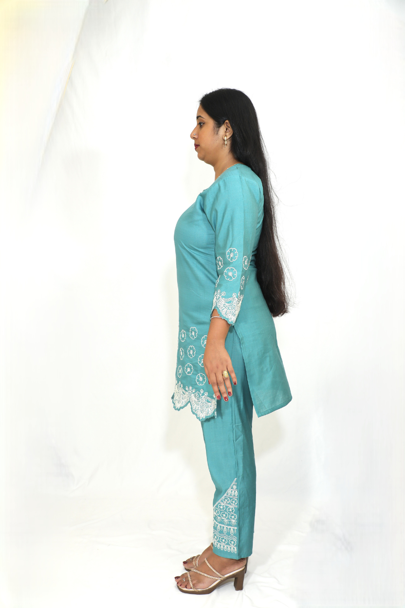 Nikuberry Aqua Blue Co-ord Set-5